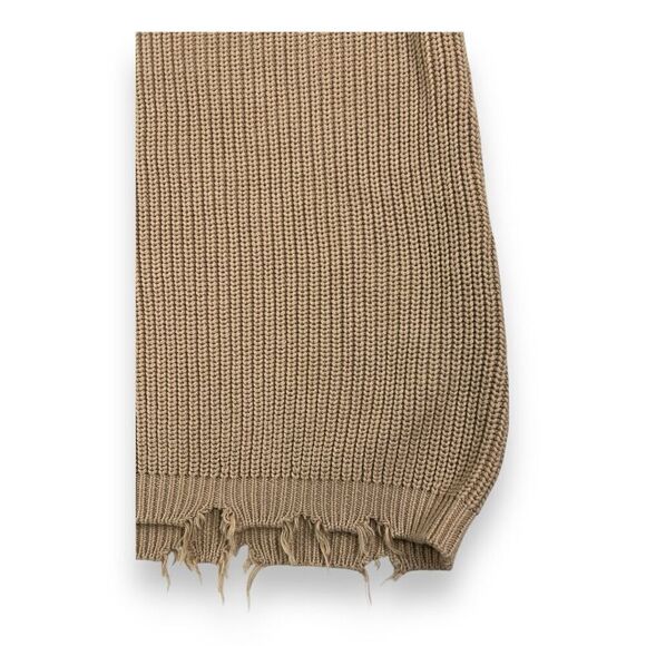 SER.OY.A Yonnit Tan Distressed Ribbed Knit Tank Top Dress Size Medium - Picture 3 of 6